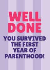 Funny Birthday Card - 1st Birthday - Congratulations To Parents created by Blush & Blossom