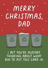 Funny Christmas card - For Dad - Recycling created by Pickled Prints