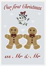 Cute Christmas Card - Gingerbread Men - First Christmas Together - LGBTQ+ created by onethirtysix_am