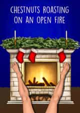 Funny Christmas Card - Chestnuts Roasting created by Poppy & Mabel