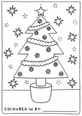 Cute Christmas Card - Colour Your Own Christmas Card - Festive Tree Design created by Sarah Harding