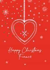 Classic Christmas Card - For Fiancé - Heart created by Quinton cards