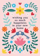 Pretty New Home Card - Wishing Happiness - Floral created by Jessica Rachel Sharp