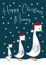 Cute Christmas Card - For Mummy - Ducks created by Stripey Cats