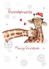 Cute Christmas Card - For Grandparents - Giraffes created by SABIVO Design by Sabina