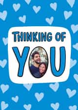 Personalised Thinking of you Photo Card created by TeePee Creations - Cute Thinking Of You Card - Hearts - Photo