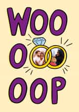 Personalised Engagement Photo Card created by TeePee Creations - Cute Engagement Card - Woop - Rings