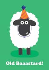 Funny Birthday Card - Old BAAAstard - Cheeky Sheep Pun created by Studio Boketto