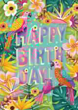 Arty Birthday Card - Tropical Birds created by Aniet Illustration