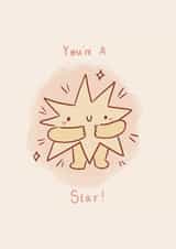 Congratulations Greeting Card - You're A Star - Well done - pun - Cute - sweet created by Jude Amelia Draws