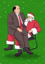Funny Christmas Card - The Office - Kevin Sitting On Michael's Lap created by Sundiva Designs