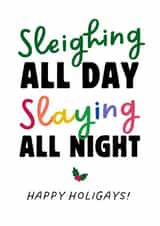 Funny Christmas Card - LGBTQ+ - Slaying All Night created by Sundiva Designs