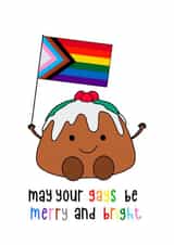 Cute Christmas Card - LGBTQ+ - Christmas Pudding created by Lots of Love, Hannah 