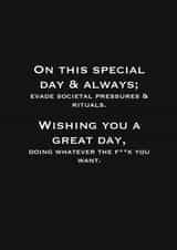 Rebellious birthday card funny created by Semiotics