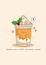 Cute Christmas Card - Latte - Kawaii created by Rosalie Perl