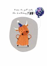 Cute Birthday Card - Cow Pun - Balloon created by Pink Pig