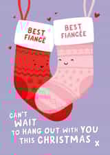 Cute Christmas Card - Fiancé/Fiancée - Stocking created by Fliss Muir