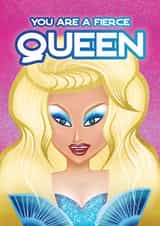 Modern Congratulations Card - Drag Queen - You Are A Fierce Queen created by Alícia Abe