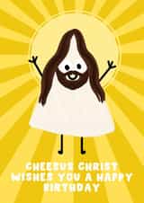 Funny Birthday Card - Cheesus Christ - Cheese Pun created by Pink Peach Cards