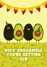 Funny Birthday Card - Guacamole - Avocado Pun created by Pink Peach Cards