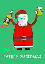 Funny Christmas Card - Father Christmas - Pissed created by Of Life & Lemons Ltd.