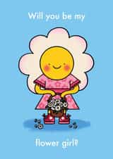 Cute Wedding Card - Will You Be My Flower Girl - Flowers created by Emelia Brooks