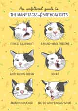 Funny Birthday Card - Cats - The Many Faces Of Birthday Gifts! created by Evie Garnett Designs