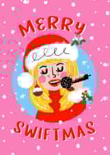 Cute Christmas Card - Taylor Swift created by NICHOLA COWDERY ILLUSTRATIONS 