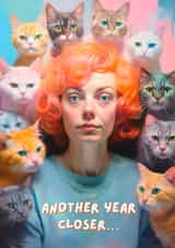 Funny Birthday Card - Crazy Cat Lady created by Giddy Kipper