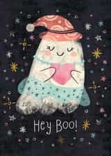 Cute Halloween Card - Hey Boo - Ghost created by Tracey Coon | Noonday Design