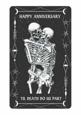 Anniversary card - Til Death Do Us Part Tarot Card Skeletons - The Lovers created by Born and Raised Creative