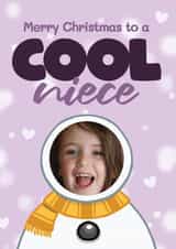 Personalised Christmas Photo Card created by Bev O'Connor || @oconnordesign - Cute Christmas Photo Card - For Niece - Cool Snowman