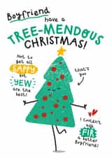 Funny Christmas Card - For Boyfriend - Tree Pun created by Twisted Haggis