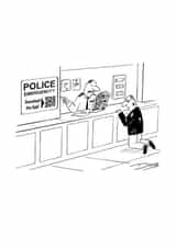 Funny Birthday Card - Police Emergency? - Cartoon created by Doug The Cartoonist 