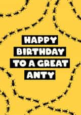 Punny Birthday Card - For Aunty - Anty - Ants created by Bev O'Connor || @oconnordesign