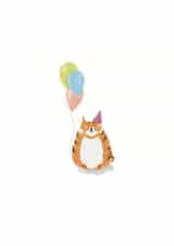 Cute Birthday Card - Cat - Balloons created by Paintpotface