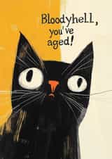 Sweary birthday card with a cute cat - Funny happy birthday cat themed card created by Koro Cinco