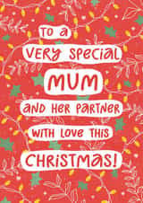 Classic Christmas Card - For Mum And Partner - Cute Christmas Card For Mum created by @HurrayHaus