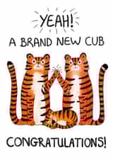 Cute New Baby Card - A Brand New Cub - Tigers created by Skipping Wren