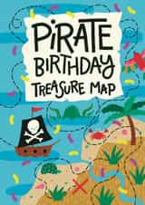 Cute Birthday Card - Pirate Treasure Map created by Christine Cuddihy Illustration