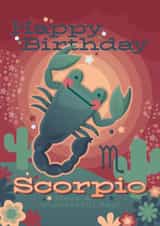 Cute Birthday Card - Star Sign - Scorpio - Frog created by Ellie MH Designs