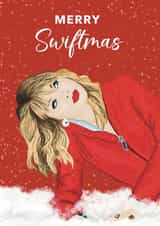 Cute Christmas card - Taylor Swift Pun - Merry Swiftmas created by Choo Choo