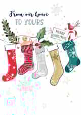 Classic Christmas Card - Stocking - From Our House To Yours created by Katie Phythian Design