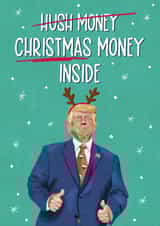 Funny Christmas Card - Donald Trump - Hush Money created by Silky Rose Design