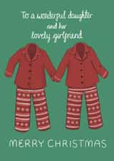 Cute Christmas Card - For Daughter And Her Girlfriend - Matching Pyjamas created by Oh Halibut