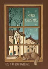 Cute Christmas Card – Take It At Your Own Pace - Window created by Kasia Cards