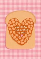 Funny Valentines Card - Beans On Toast - Pun created by Studio Mads