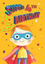 Cute Birthday Card - Superhero 4th Birthday created by Bellollage