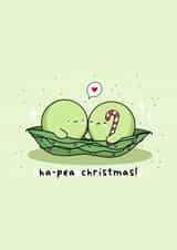 Cute Christmas Card - Pea Pun - Kawaii created by Rosalie Perl