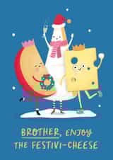 Funny Christmas Card - For Brother - Cheese created by Painted Parasol Studio